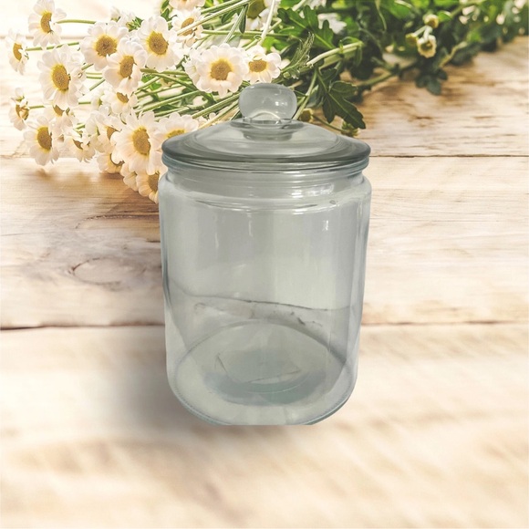BNWT Apothecary Clear Glass Storage Jar 7" Wide Mouth - Picture 1 of 2